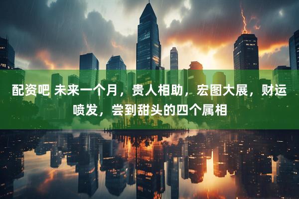 配资吧 未来一个月，贵人相助，宏图大展，财运喷发，尝到甜头的四个属相